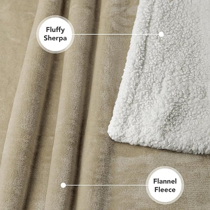 PetAmi Dog Blanket for Small Medium Dogs, Pet Bed Blanket Cat Puppy Kitten, Fleece Furniture Couch Cover Protector Sofa Car, Soft Sherpa Dog Throw Plush Reversible Washable, Mini 29x40 Taupe