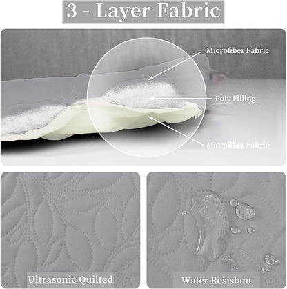 Easy-Going Waterproof Dog Bed Cover Reversible Leak Proof Pet Blanket Replacement Mat for Furniture Washable Couch Cover Sofa Cover for Dogs Cat(30x53 Inch, Light Gray/Ivory)
