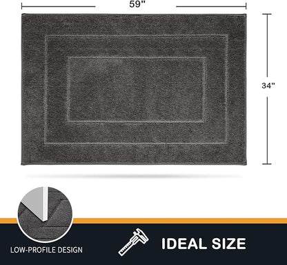 PURRUGS Dirt Trapper Door Mat 34" x 59.5", Non-Slip/Skid Machine Washable Entryway Area Rug, Dog Door Mat, Super Absorbent Welcome Mat for Muddy Wet Shoes and Paws, Grey