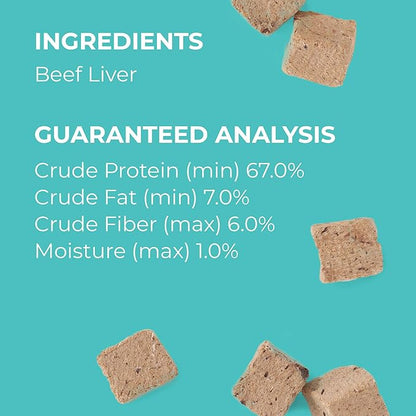 Pet Botanics 16 oz. Pouch Training Reward Freeze Dried, Beef Liver Flavor, with 825 Treats Per Bag, The Choice of Top Trainers