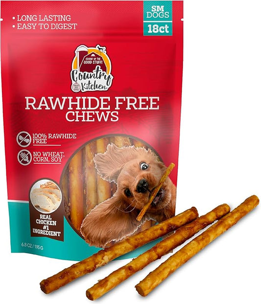 Rawhide Free Dog Chews, Made with Real Chicken, for Small Sized Dogs, 18 Count