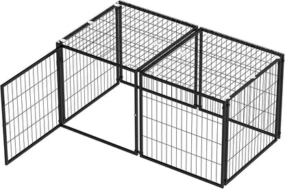 Ball & Cast 48" Large Dog Cage with Top,Heavy Duty Metal Wire Kennel for Medium Dogs & Puppies,Indoor/Outdoor Pet Playpen with Easy Assembly,Living Room & Apartment Dog Fence,Black