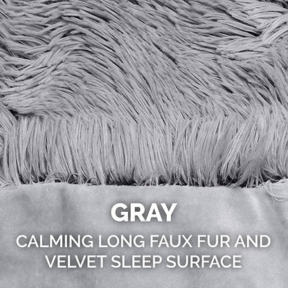 Furhaven Waterproof Throw Blanket for Dogs & Indoor Cats, Washable - Shaggy Plush Calming Long Faux Fur & Velvet Dog Blanket - Gray, Extra Large/XL
