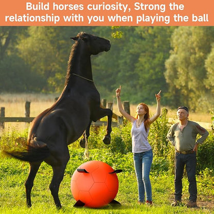 QDAN Herding Ball for Dogs, 18 inch Dog Balls, Giant Dog Toys Horse Toy, Dog Herding Ball for Australian Shepherd, Orange