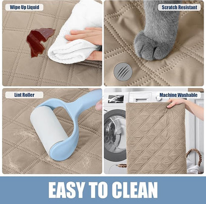 Smiry Waterproof Dog Blanket, Reversible Dog Bed Cover Pet Blanket, Soft Couch Cover for Dogs Washable, Bed Couch Sofa Furniture Protector for Puppy Cat Kids (82"x102", Taupe/Beige)