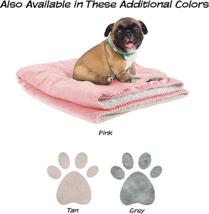 PETMAKER Waterproof Pet Blanket - 30x40-Inch Reversible Sherpa Fleece Throw Protects Couches, Cars, and Beds from Spills, Stains, and Fur (Pink)