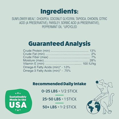 Shameless Pets Dental Treats for Dogs, A Cluck A Day (32 Sticks) - Sticks With Digestive Support for Teeth Cleaning & Fresh Breath - Dog Bones Chews Free From Grain, Corn & Soy