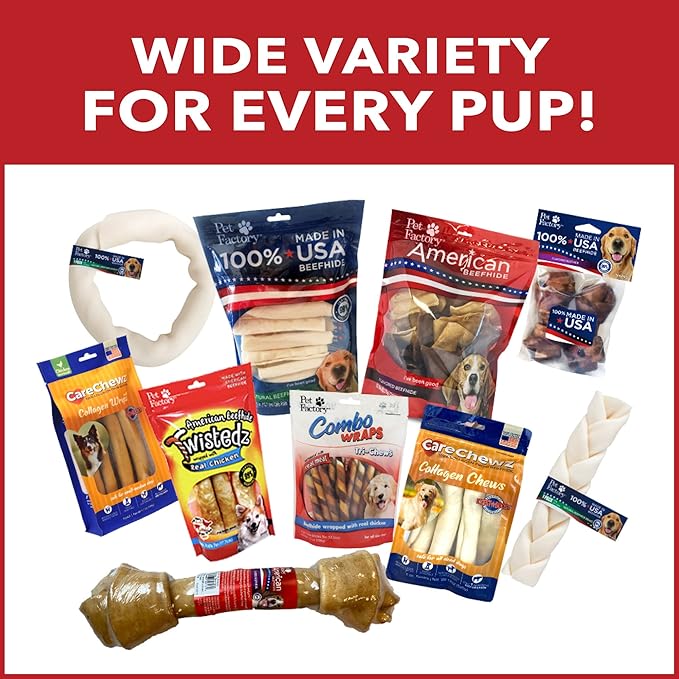 Pet Factory American Beefhide 4" Rolls Dog Chew Treats - Natural Flavor, 16 Count/1 Pack