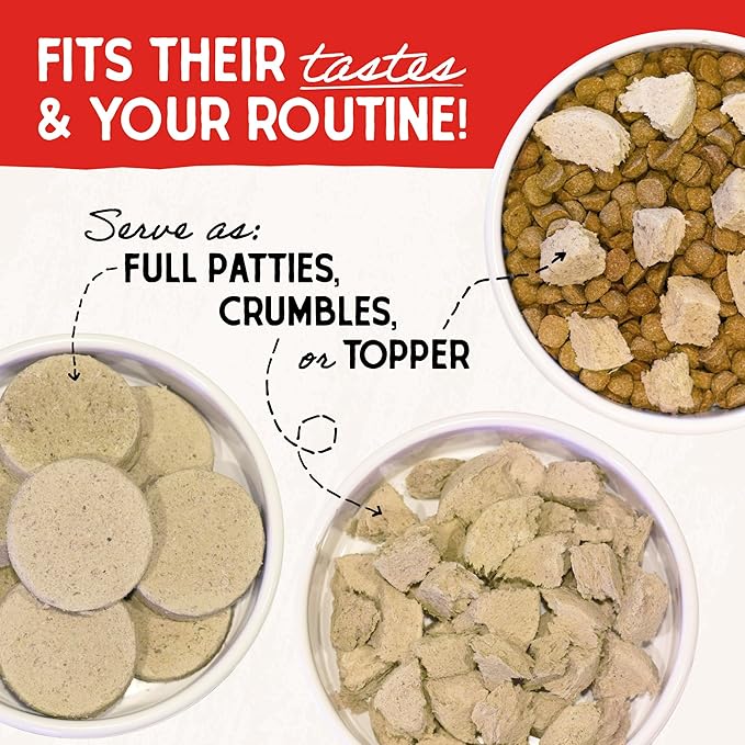 Stella & Chewy's Freeze Dried Raw Dinner Patties – Grain Free Dog Food, Protein Rich Duck Duck Goose Recipe – 5.5 oz Bag