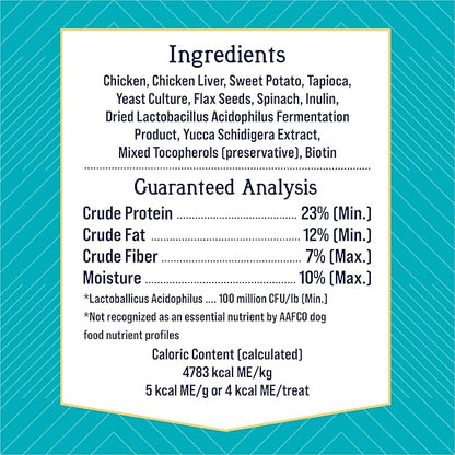 Stewart Freeze Dried Dog Treats, Healthy Gut Chicken & Vegetable, Gut Health Probiotics, Grain Free, 4 Ounce Resealable Pouch, Made in USA
