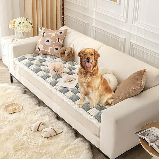 Dog Couch Cover Protector, Dog Couch Coves for Sofa, Couch Cushion for Dogs Washable, Pet Mat Bed Couch Covers for Large Dogs (35.43 x 70.86 inch, Blue - Gray)