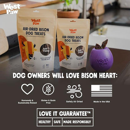 WEST PAW Air Dried Bison Heart Dog Treats – Farm Fresh Bison Heart Snacks for Dogs – Wholesome Canine Treat – Vitamins, Minerals, Proteins – One-Ingredient Treat – 2.5 Oz. (1 Pack)