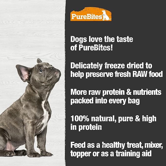 PureBites Duck Freeze Dried Dog Treats, 1 Ingredient, Made in USA, 2.61oz