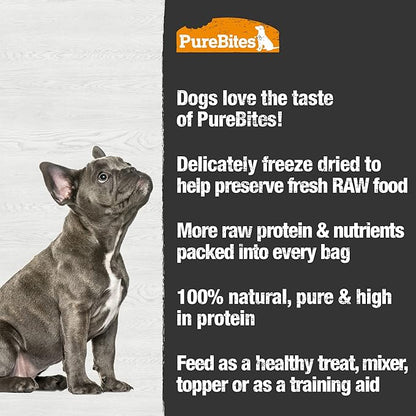 PureBites Duck Freeze Dried Dog Treats, 1 Ingredient, Made in USA, 2.61oz