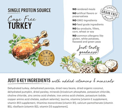 The Honest Kitchen Dehydrated Limited Ingredient Turkey Dog Food, 10 lb Box