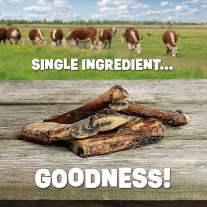Single Ingredient Dog Bones - Made in USA - Small Beef Rib Bones - Natural Dog Bones for Aggressive Chewers - from USDA Inspected Beef - Hickory Smoked - Wrapped in Sets of 5 (40 Piece Pack)