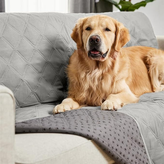 Gorilla Grip 100% Waterproof Dog Blanket, Pet Friendly Sofa Throw Essential for Small Pets, Dogs, Cats, Tear and Slip Resistant Leakproof Couch Cushion Cover for Indoor Furniture, 40x50 Lt Gray