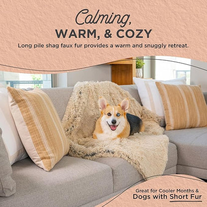Best Friends by Sheri Calming Shag Dog Blanket, Taupe, 30" x 40"