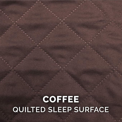 Furhaven Orthopedic Dog Bed for Large Dogs w/ Removable Bolsters & Washable Cover, For Dogs Up to 125 lbs - Quilted Sofa - Coffee, Jumbo Plus/XXL