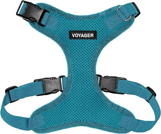 Voyager Step-in Lock Pet Harness - All Weather Mesh, Adjustable Step in Harness for Cats and Dogs by Best Pet Supplies - Turquoise, L