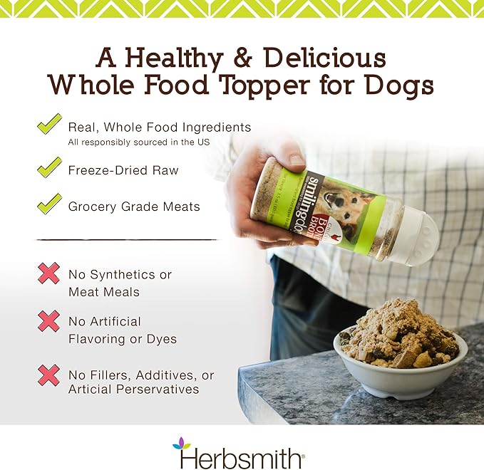 Herbsmith Kibble Seasoning – DIY Raw Coated Kibble Mixer - Dog Food Topper for Picky Eaters [Bundle of Beef, Duck, Chicken, Beef Bone Broth, Chicken Bone Broth, Rabbit, Turkey, Salmon, And Whitefish]