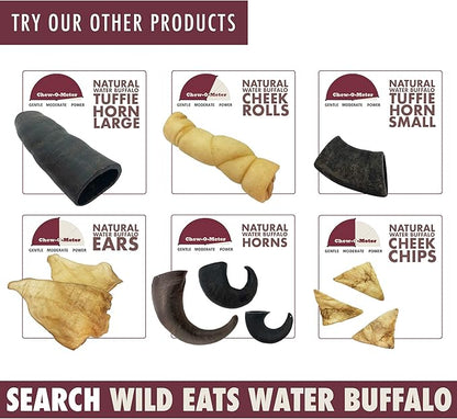 Water Buffalo Horn No Hide Dog Bones & Dog Chews (All Natural, Single Source Protein, GrainFree Dog Treat, Long Lasting Dog Chews & Dog Bones for Aggressive Chewers) 4 Pack, Medium-Horn