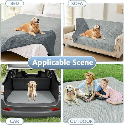 hyha Waterproof Dog Blanket, Soft Pet Bed Blankets, Waterproof Sofa Couch Cover for Dogs Washable, Reversible Pet Couch Covers for Sofa Furniture (30x53 Inch, Grey/Dark Grey)