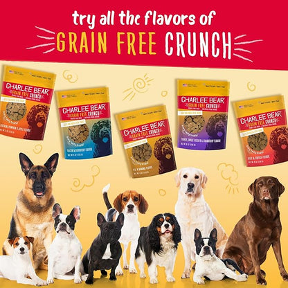 Charlee Bear Dogs Training Treat, Crunchy, Low Calorie, Grain Free Dog Treats, Made in USA, Best for Small and Medium Breeds, Bacon Blueberry & Turkey Sweet Potato Cranberry, 4 Pack 8oz Each