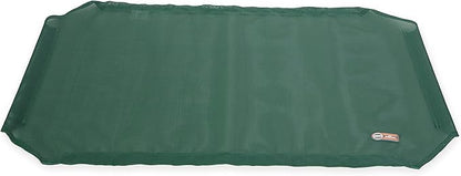 K&H Pet Products Elevated Cooling Outdoor Dog Bed Portable Raised Dog Cot Replacement Cover Only All Weather All Season Green Medium 32 X 25 Inches (Cot NOT Included)