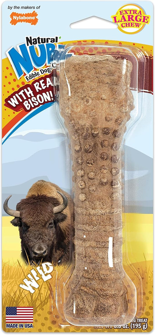 Nylabone Nubz Wild Natural Long Lasting Edible Bison Dog Chews X-Large/Souper - 50+ lbs. (1 Count)