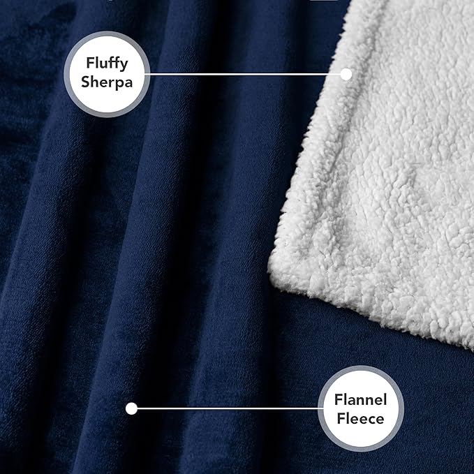 PetAmi Waterproof Dog Blanket for Small Medium Dog, Pet Puppy Blanket Couch Cover Protection, Sherpa Fleece Cat Blanket Couch Sofa Bed Furniture Protector Reversible Soft Washable 29x40 Navy Throw