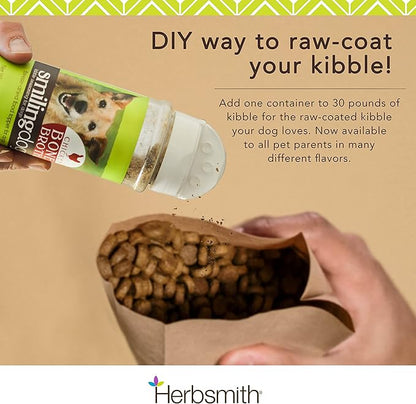 Herbsmith Kibble Seasoning – DIY Raw Coated Kibble Mixer - Dog Food Topper for Picky Eaters [Bundle of Beef, Duck, Chicken, Beef Bone Broth, Chicken Bone Broth, Rabbit, Turkey, Salmon, And Whitefish]