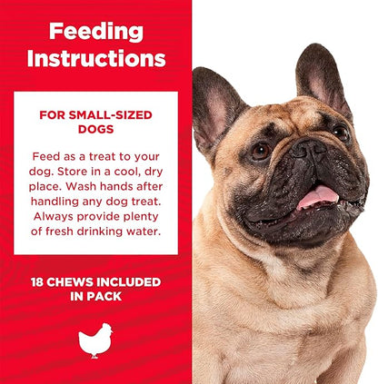 Rawhide Free Dog Chews, Made with Real Chicken, for Small Sized Dogs, 18 Count