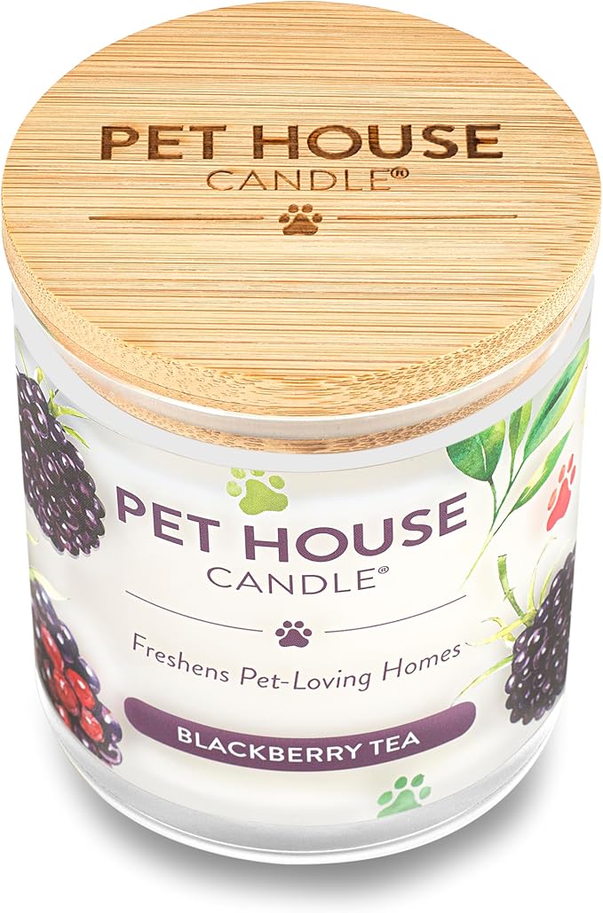 Pet House 9 oz BlackBerry Tea Scented Pet Odor Candle, Clean Burning, Long Lasting, Plant Based Spring, Summer Scented Soy Candles, Pack of 2