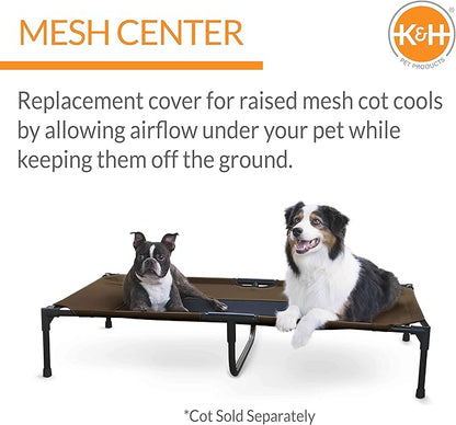 K&H Pet Products Elevated Cooling Outdoor Dog Bed Portable Raised Dog Cot Replacement Cover Only Chocolate/Black Mesh X-Large 50 X 32 Inches (Cot NOT Included)