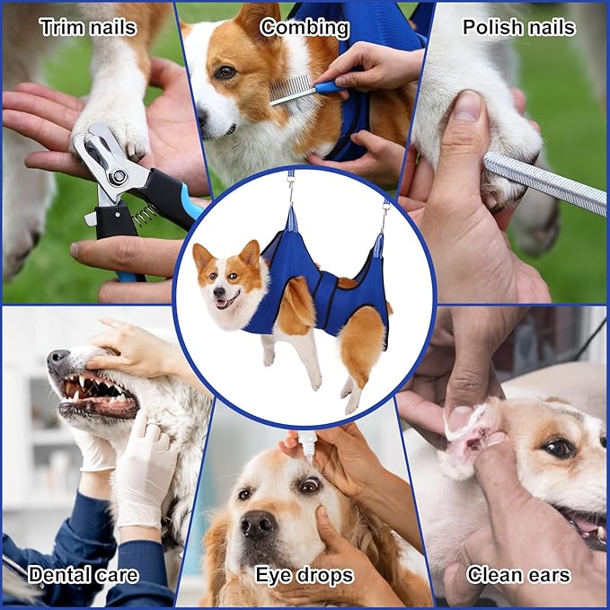 X-Large Dog Hammock for Grooming with Clipper/Trimmer, Dog Grooming Sling for Nail Clipping/Trimming