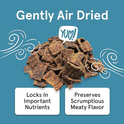 Real Meat Dog Treats - 12oz Bag of Bite-Sized Air-Dried Fish & Venison Jerky for Dogs - Grain-Free Jerky Dog Treats Made up of 95% All-Natural, Human-Grade, Free-Range Venison & Ocean-Caught Fish