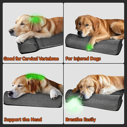 Dog Pillows for Medium Dogs, Dog Neck Pillow for Head Support, Washable Dog Bolster Pillow Good for Cervical Vertebra Portable Dog Bed Pillows for Joint Relief Sleeping Improve