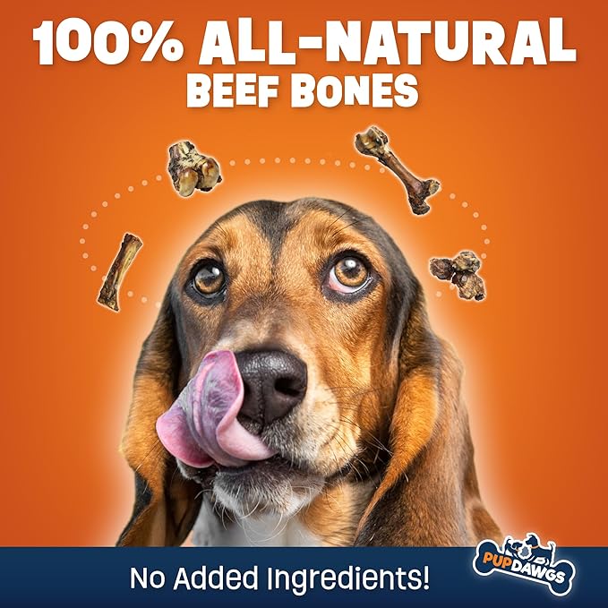 Single Ingredient Dog Bones - Made in USA - Small Beef Rib Bones - Natural Dog Bones for Aggressive Chewers - from USDA Inspected Beef - Hickory Smoked - Wrapped in Sets of 5 (5 Piece Pack)
