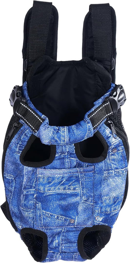 Pet Carrier Backpack Pet Tote Bags for Cats or Doggies, Portable Puppy Travel Carrier Bags, Cozy Soft Pet Puppies Carriers Slings Backpacks (Denim, Medium (Pack of 1))