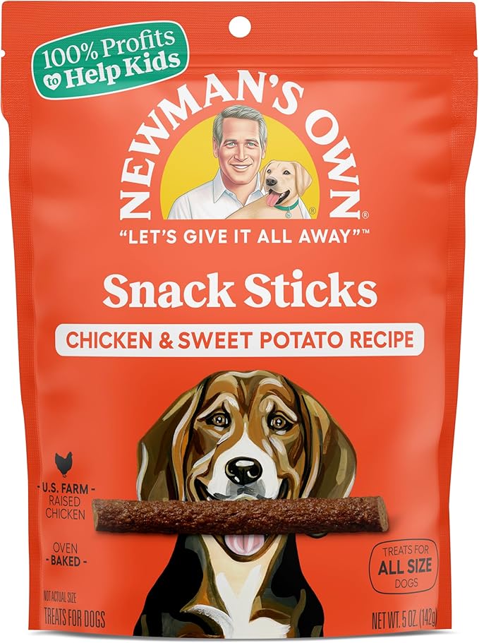 Newman's Own Snack Sticks for Dogs, 5-oz. (Pack of 8), Chicken & Sweet Potato