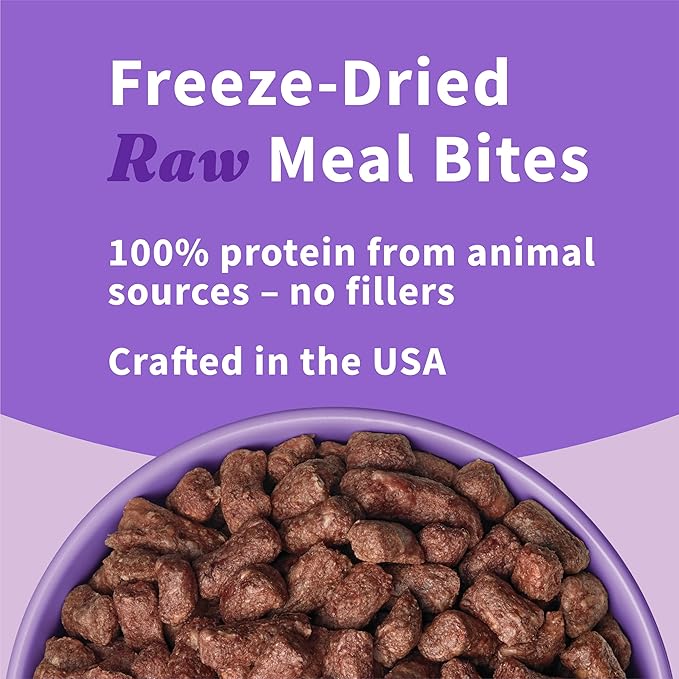 Halo Meal Bites Freeze Dried Raw Dog Food, Turkey Recipe, Real Meat Dog Food Bag, Adult Recipe, 14-OZ Bag