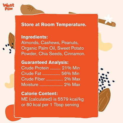 WEST PAW Creamy Treats Nut Butter, Sweet Potato, Chia Seed 6.2 Oz