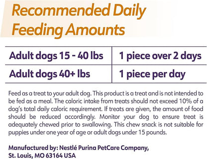 Purina Dentalife Plus Immune Support Chicken, Apple and Blueberry Flavor Large Dog Dental Chews 7 oz - 19 ct. Pouch