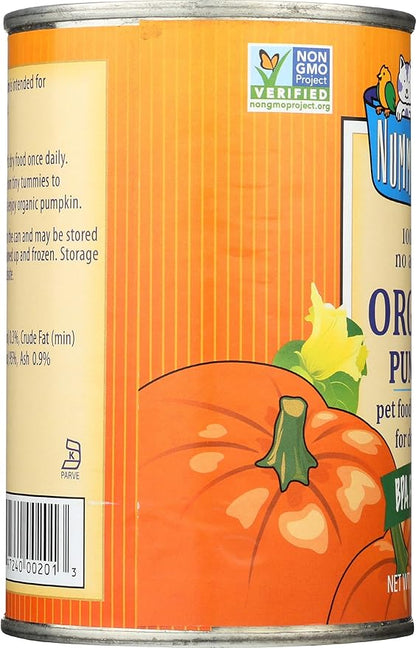 Organic Canned Pumpkin For Dogs, 15 OZ (Pack of 12)