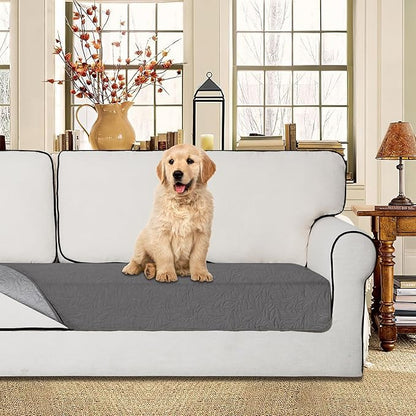 Easy-Going Waterproof Dog Bed Cover Reversible Leak Proof Pet Blanket Replacement Mat for Furniture Washable Couch Cover Sofa Cover for Dogs Cat(30x70 Inch, Gray/Light Gray)