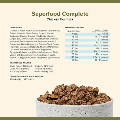 Superfood Complete, Air-Dried Adult Dog Food - High Protein, Zero Fillers, Superfood Nutrition by Katherine Heigl (11.5 oz., Premium Chicken)