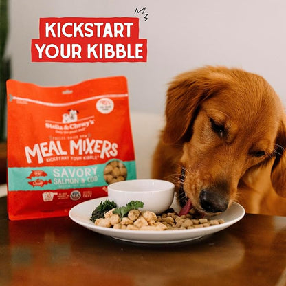 Stella & Chewy's Freeze Dried Raw Savory Salmon & Cod Meal Mixer – Dog Food Topper for Small & Large Breeds – Grain Free, Protein Rich Recipe – 3.5 oz Bag