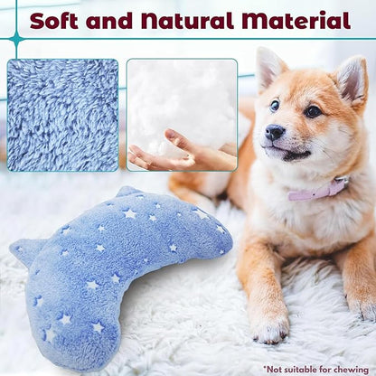 Pillow for Dogs, Dog Neck Pillow Soft Fluffy Pet Calming Toy Half Donut Cuddler, U-Shaped Pillow for Pet, Joint Relief Sleeping Improve (Medium, Blue)