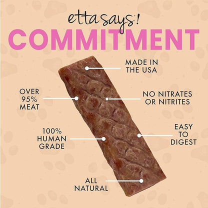 etta says! Pork + Bacon Snack Bars - Premium All Natural Meat Treats for Dogs - Human Grade - Made in The USA (6 Count Pack of 1)